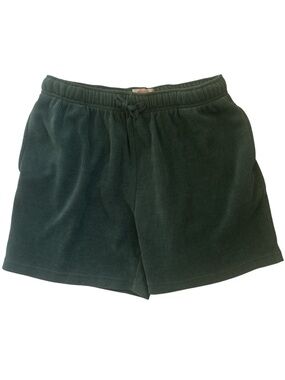 Negative Space Women’s Green Ribbed Knit Drawstring Lounge Shorts | Size Medium